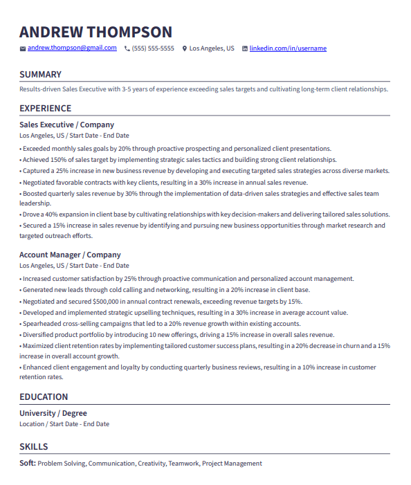 Simple resume template