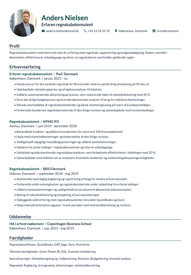 Regnskabskonsulent CV