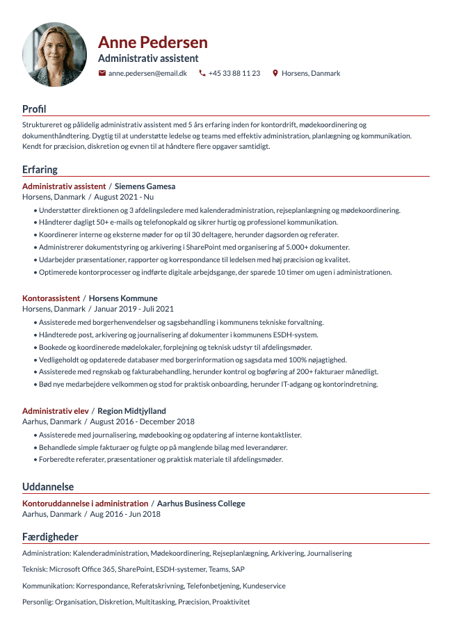 Administrativ assistent CV