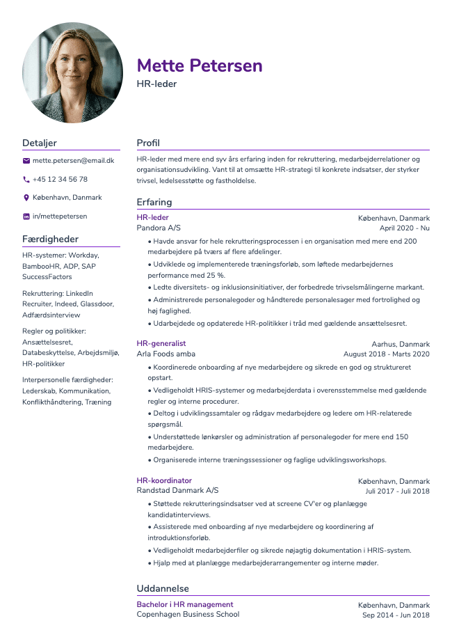 HR-leder CV