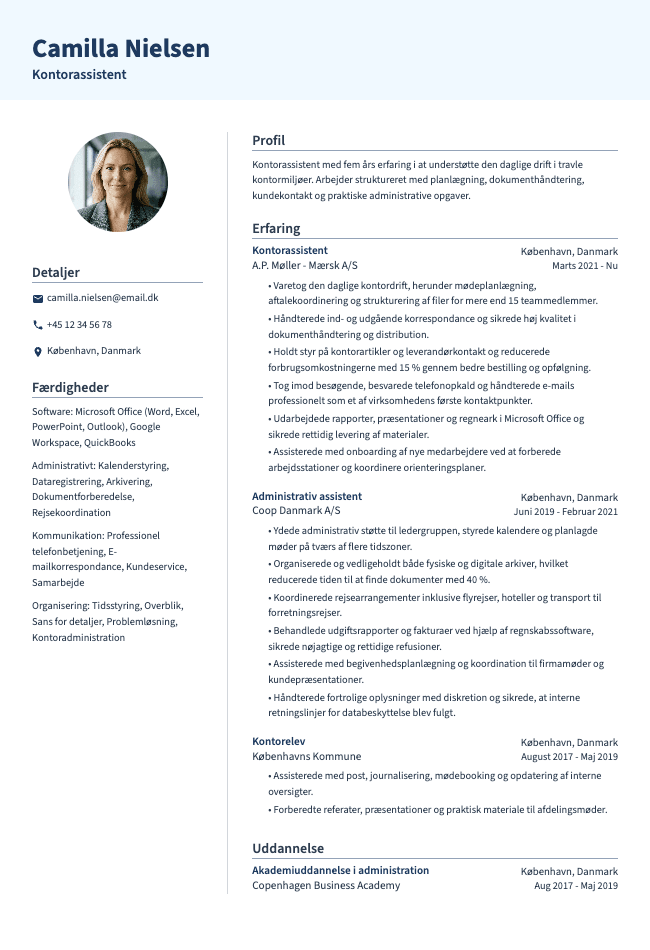 Kontorassistent CV