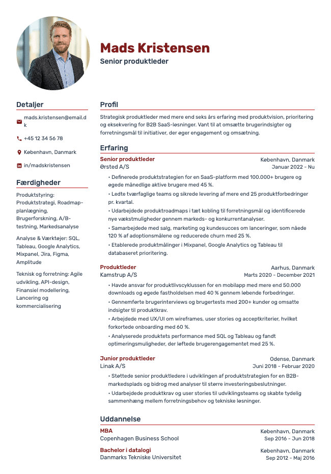 Produktleder CV