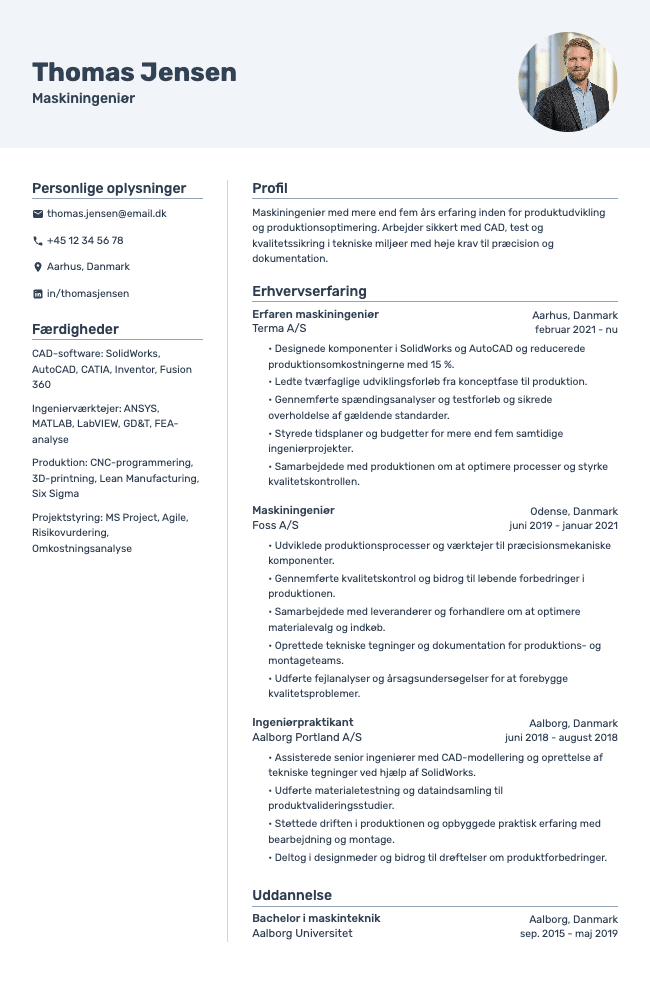 Maskiningeniør CV