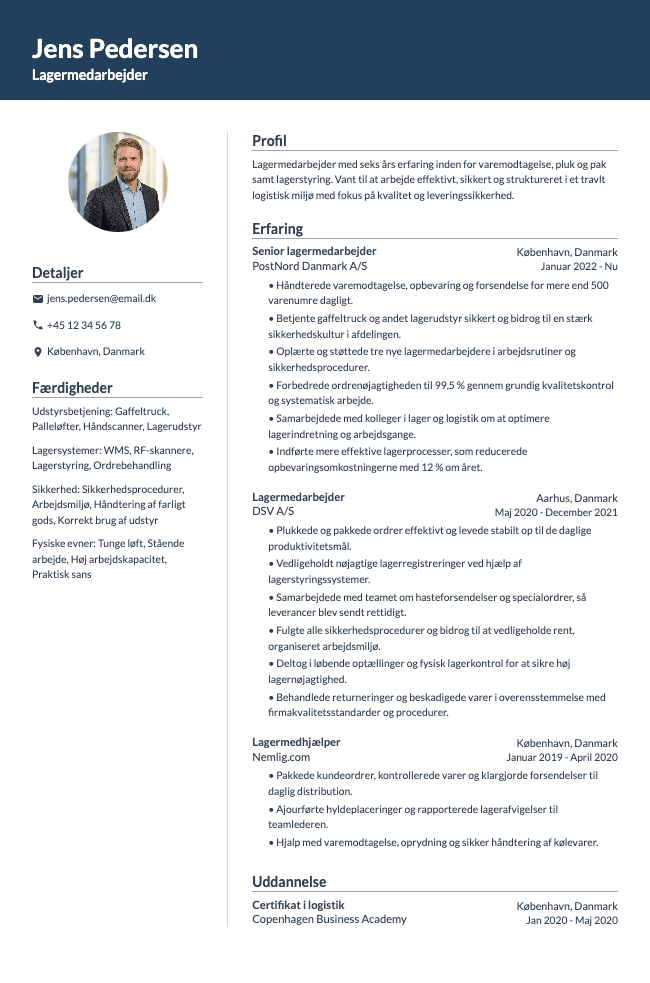 Lagermedarbejder CV