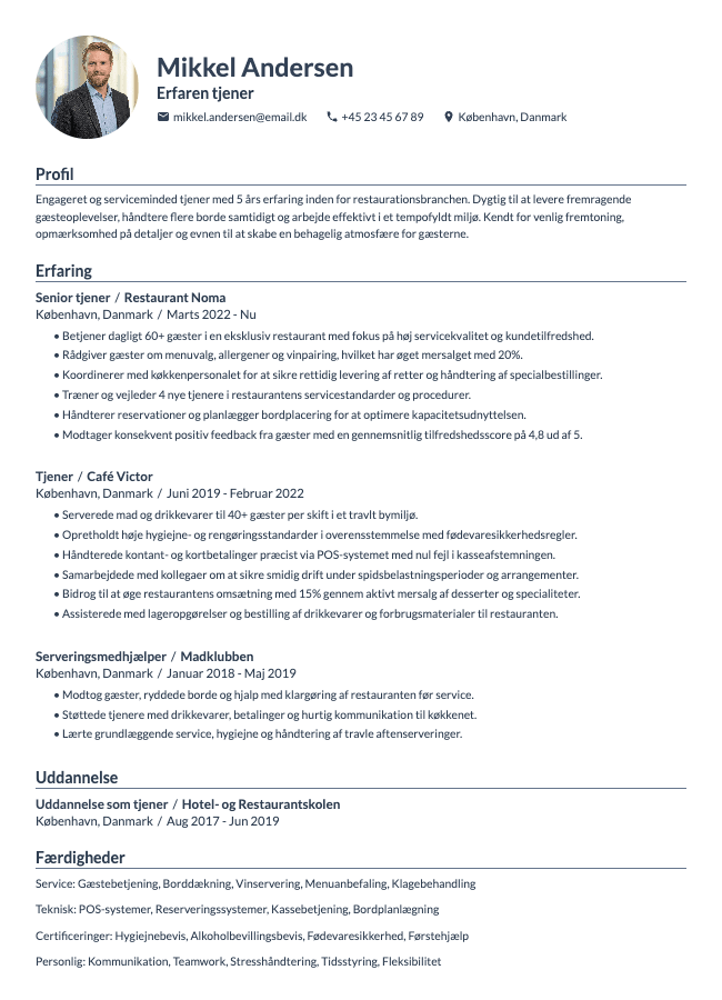 Tjener CV