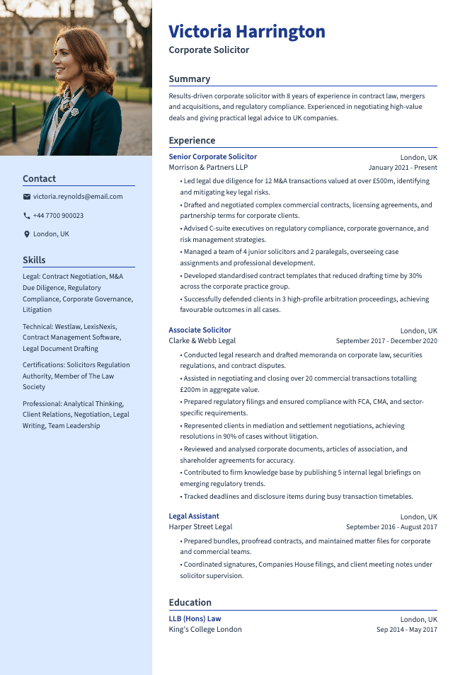 Crest resume template preview