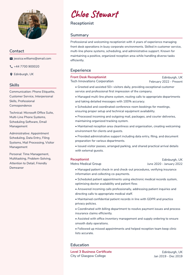 Flair resume template preview