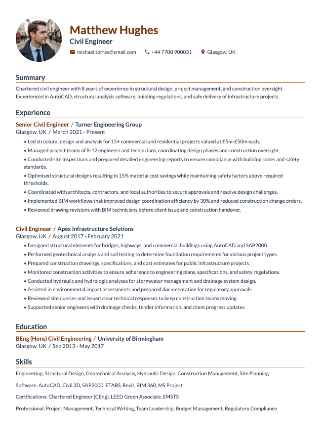 Civil Engineer CV