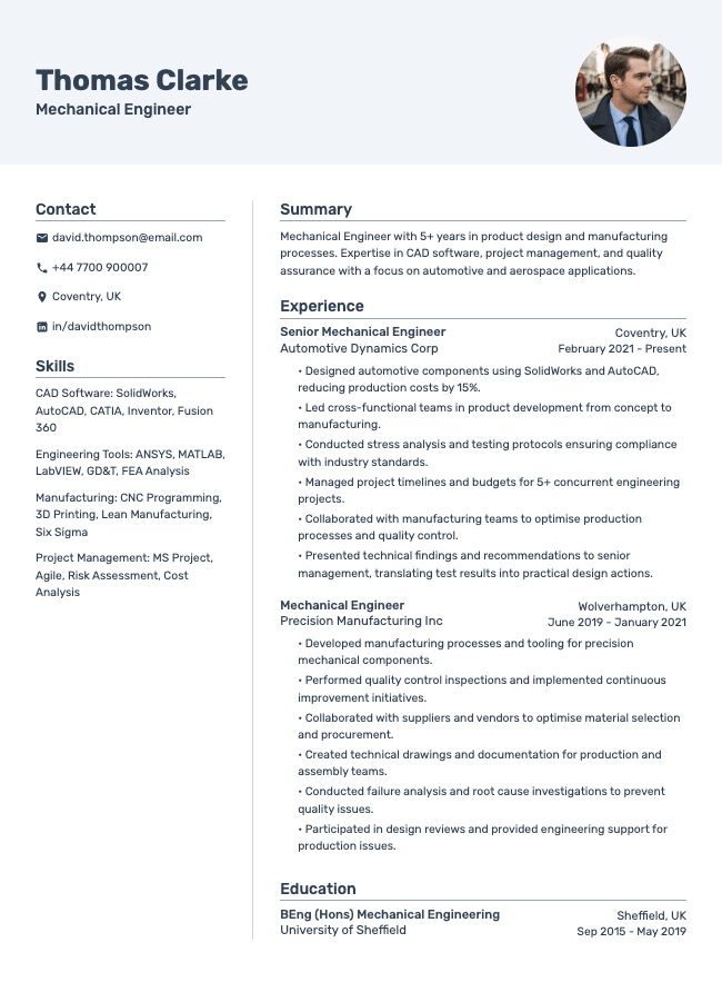 Mechanical Engineer CV