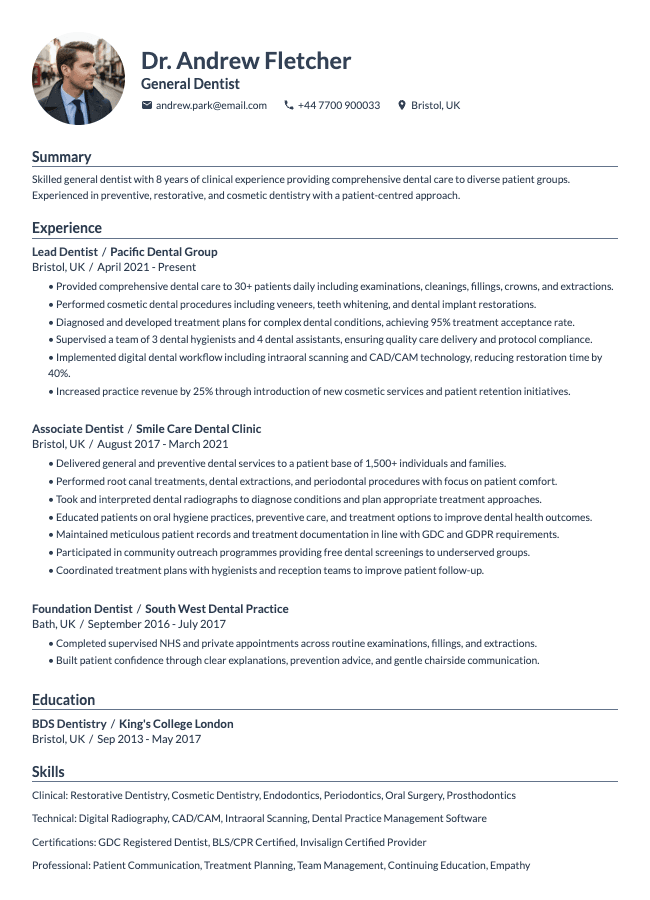 Dentist CV