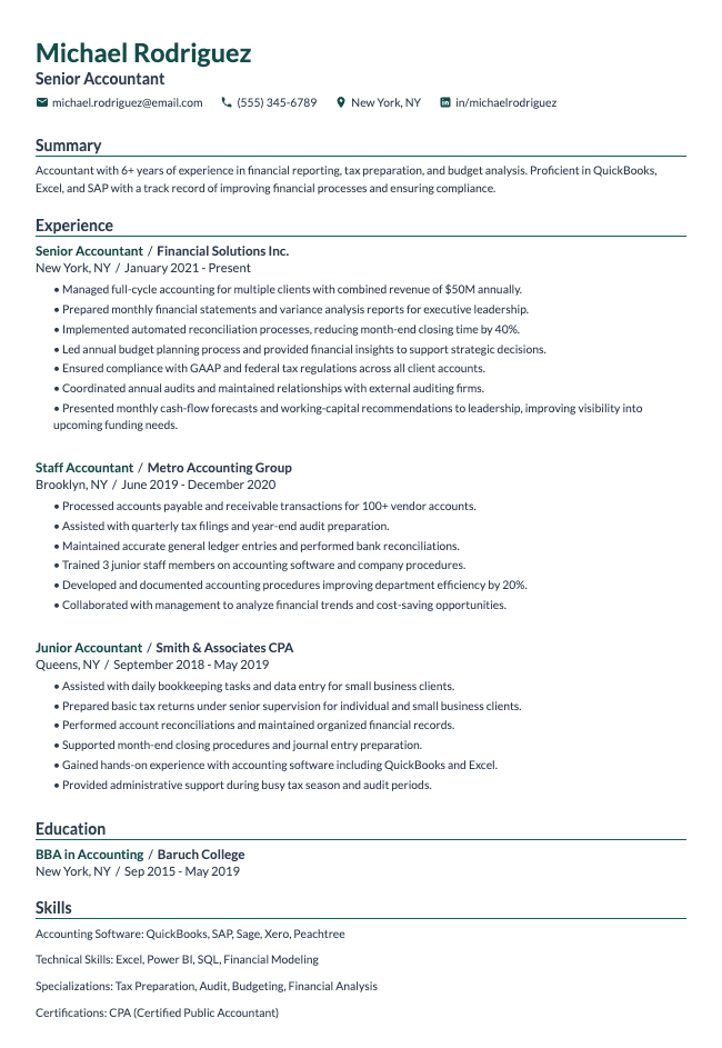 Accountant Resume
