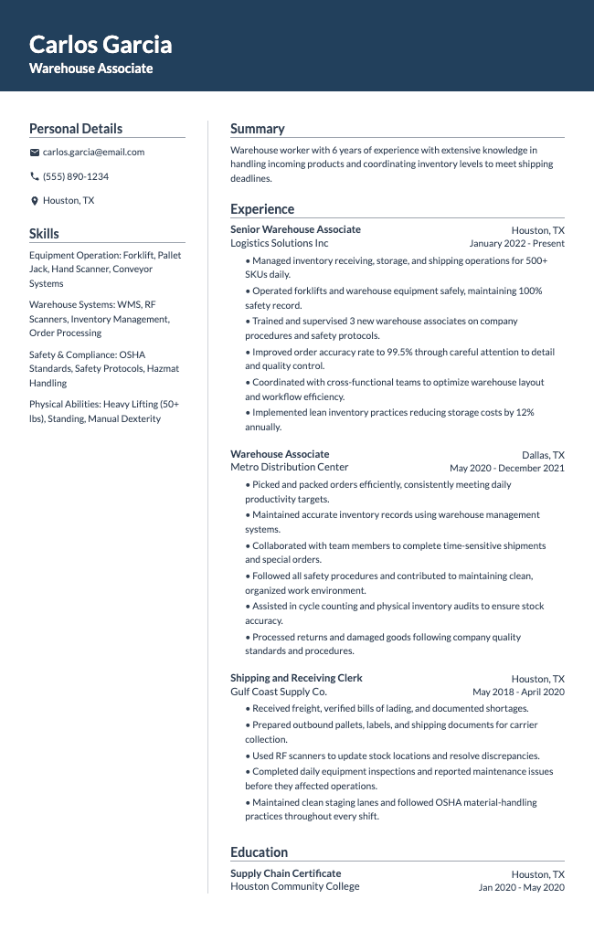 Spark resume template preview