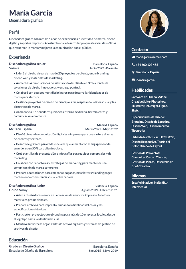 Bold resume template preview