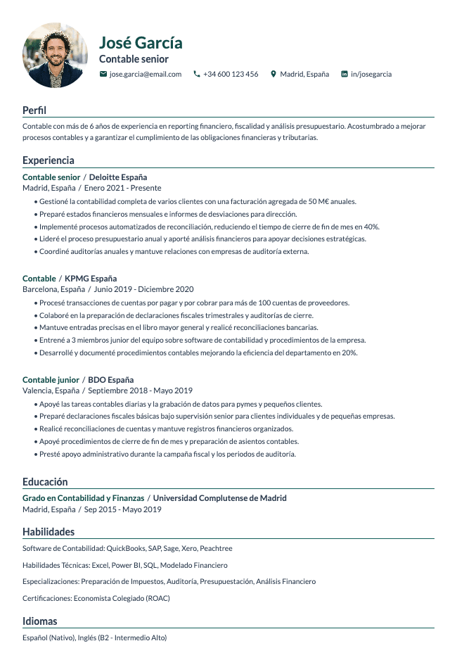 Currículum de contable