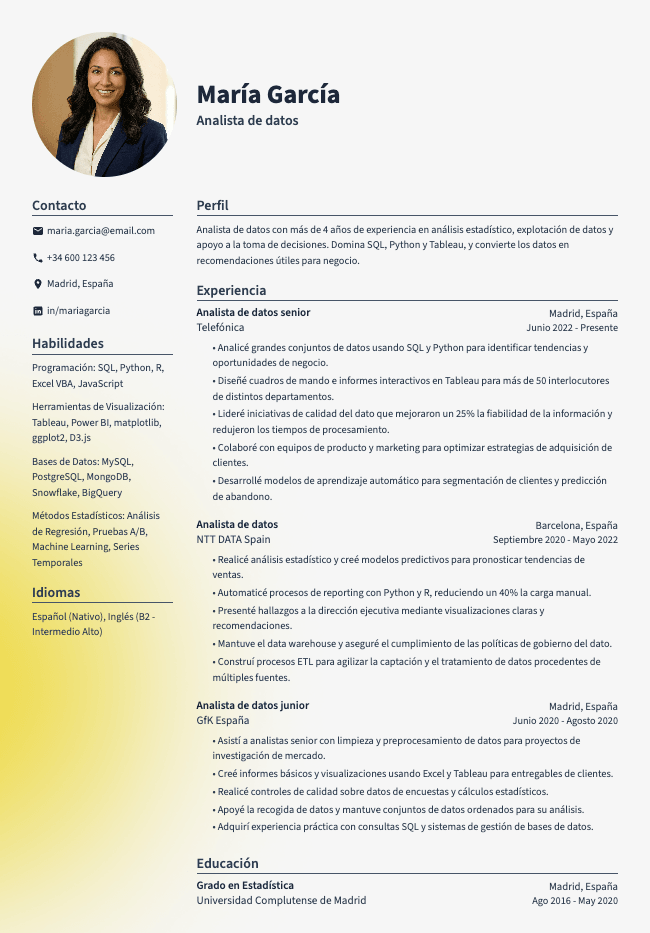 Edge resume template preview