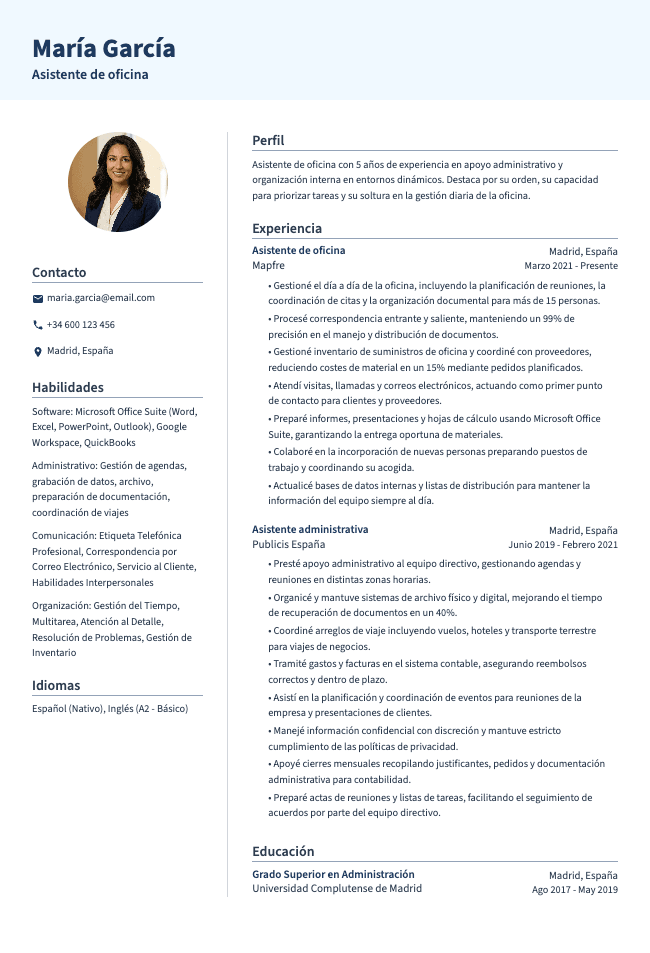 Canvas resume template preview