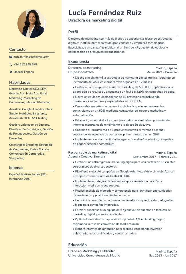Prism resume template preview