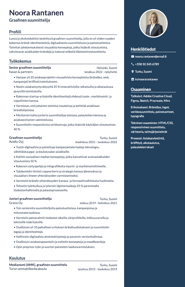 Bold resume template preview
