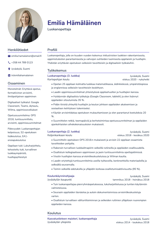 Opettaja CV