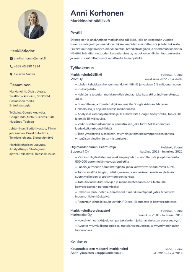 Prism resume template preview