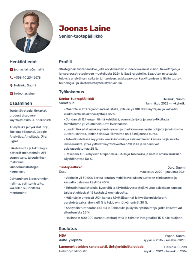 Impact resume template preview