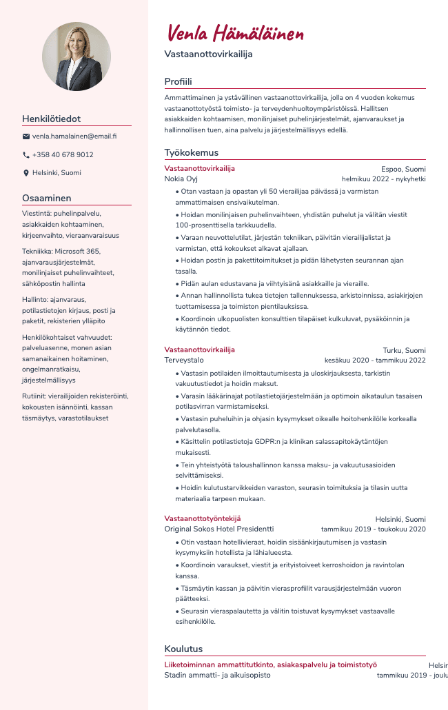 Flair resume template preview