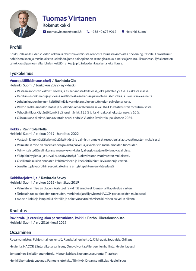 Kokki CV
