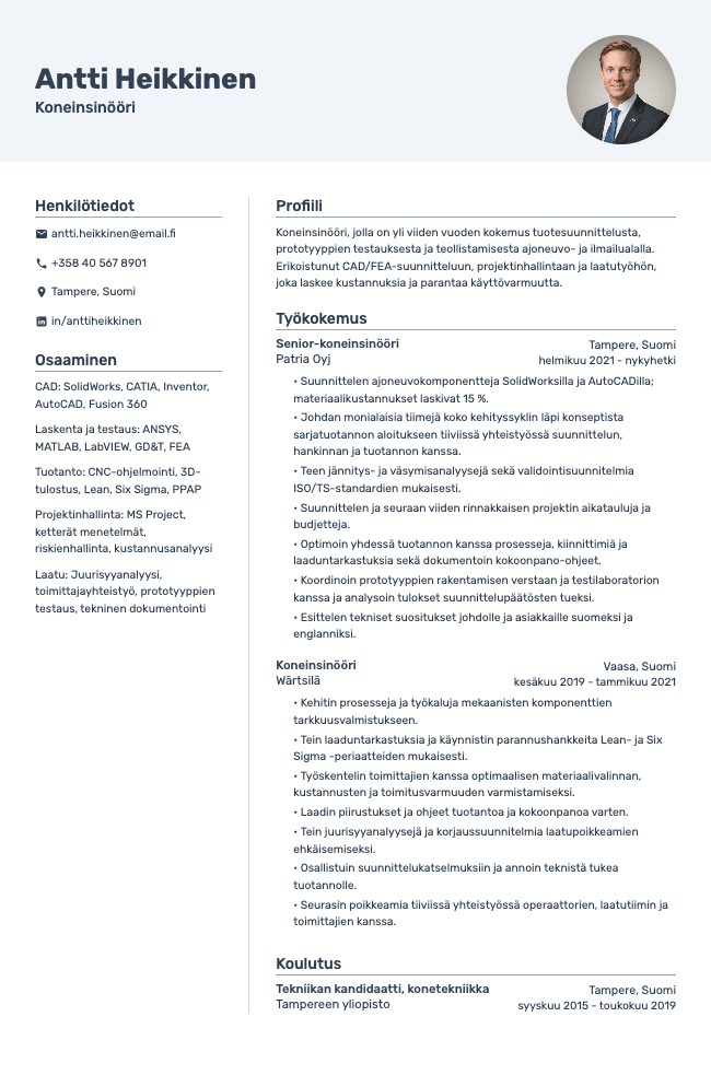 Vivid resume template preview