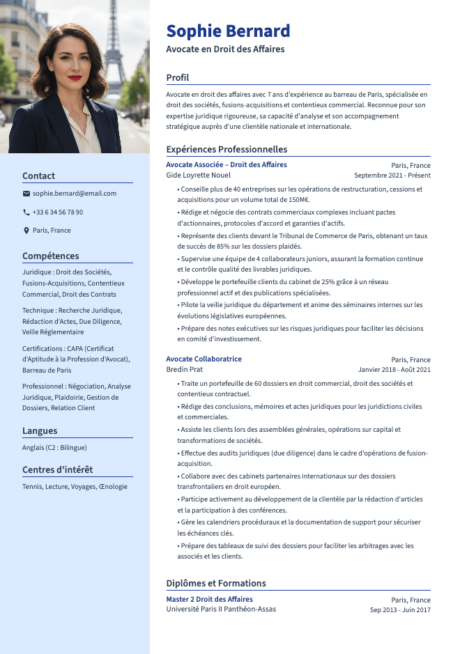 CV d'Avocate