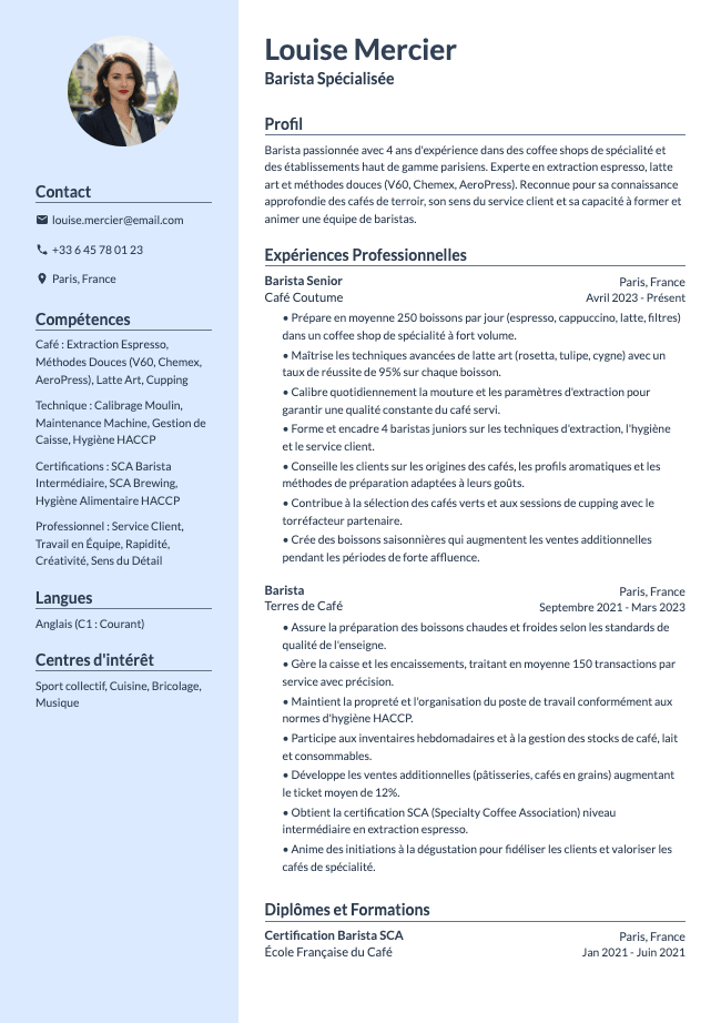 CV de Barista