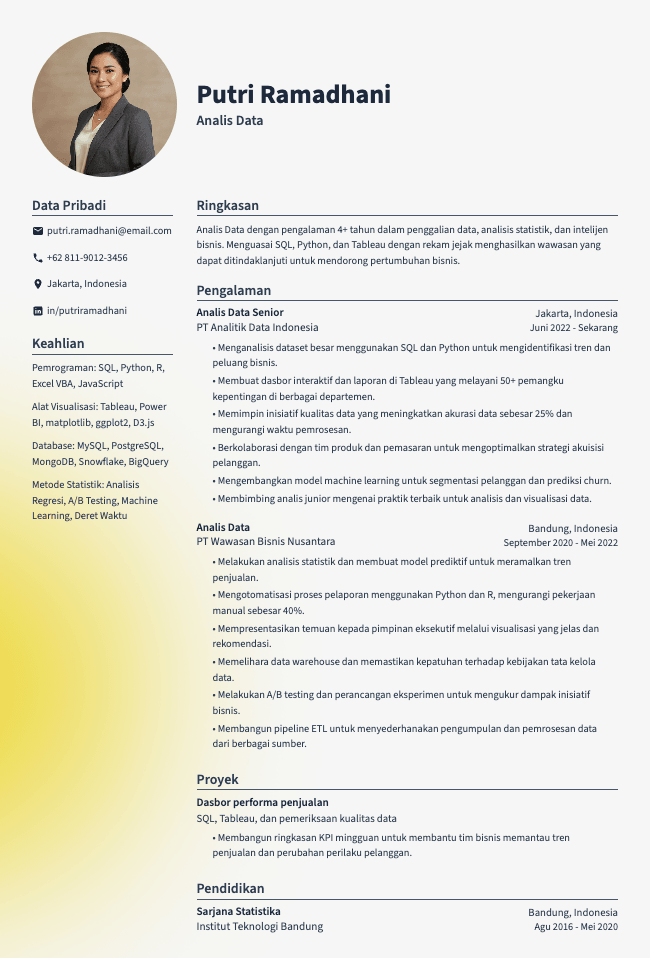 CV Analis Data
