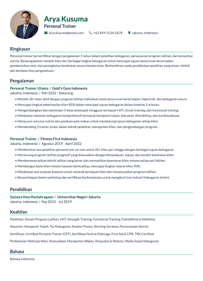 CV Personal Trainer