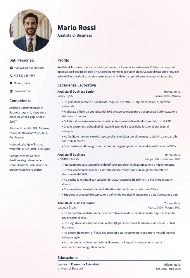 Slate resume template preview