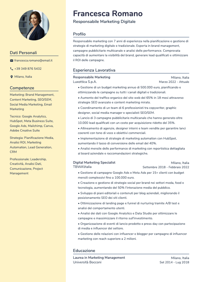 Prism resume template preview