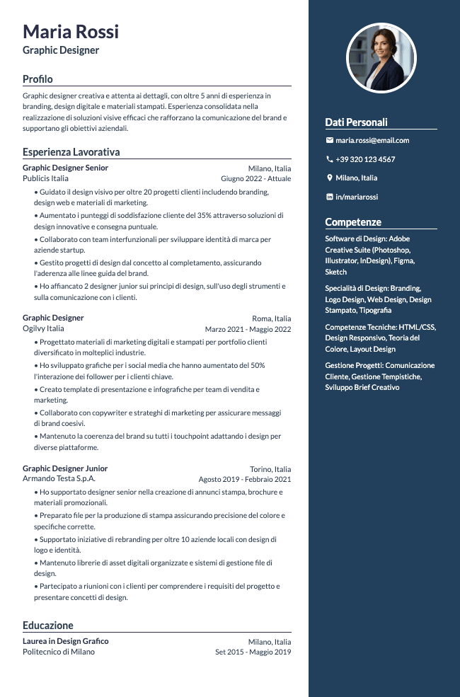 Bold resume template preview