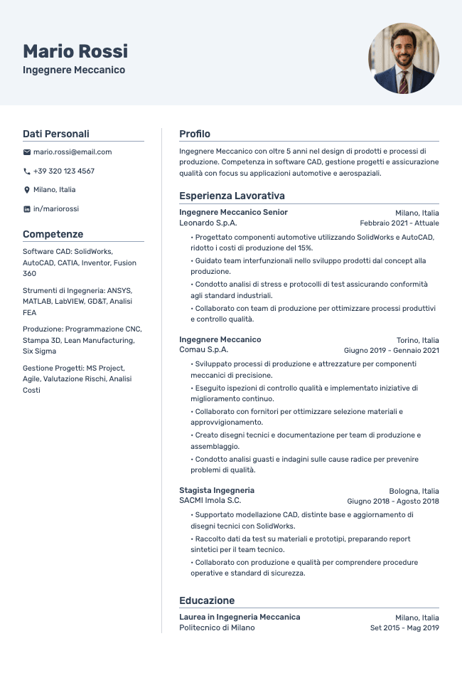 Vivid resume template preview