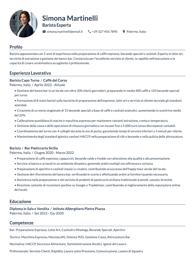 Curriculum Barista