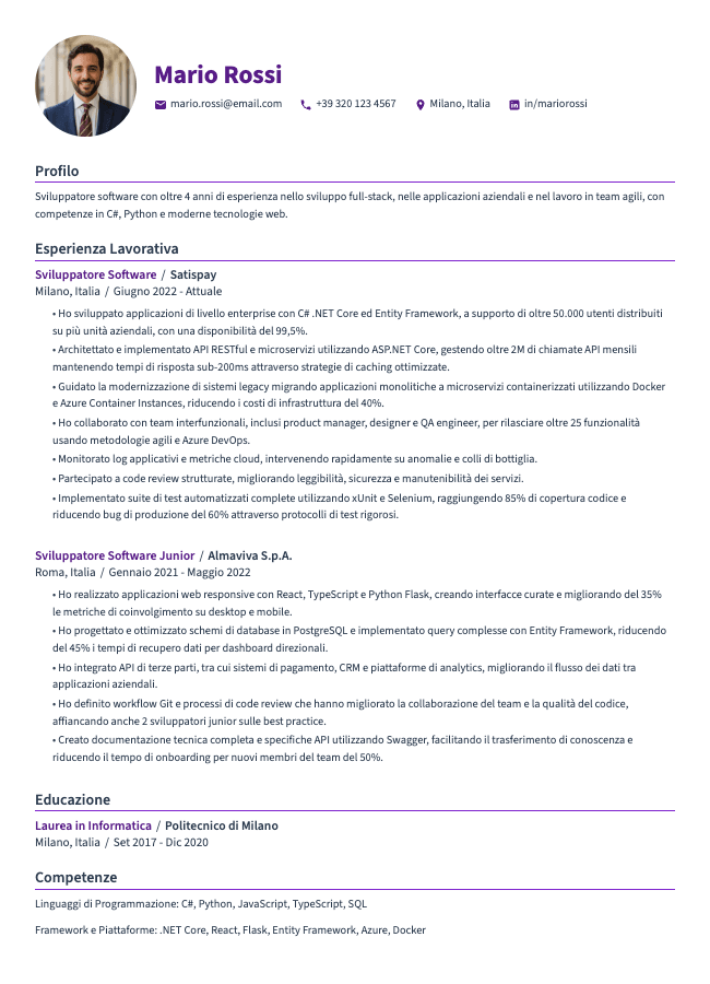 Anchor resume template preview