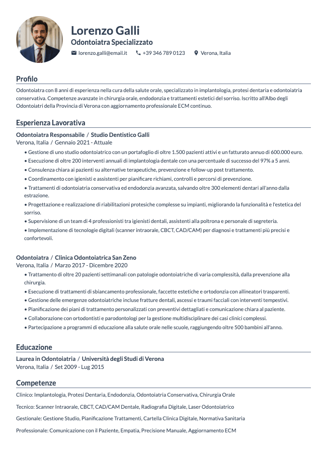 Curriculum Dentista