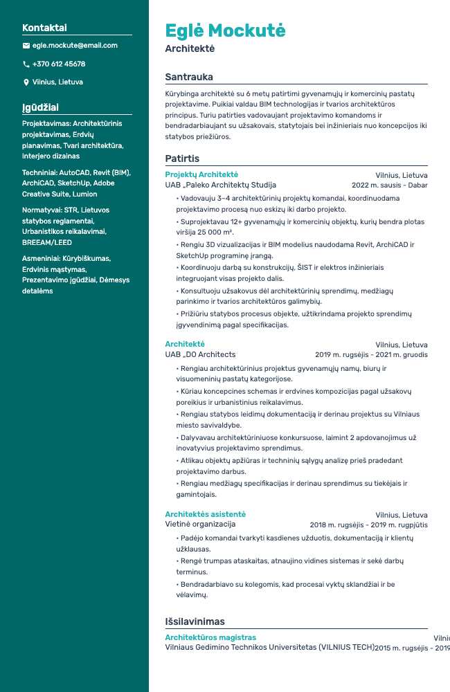 Aura resume template preview