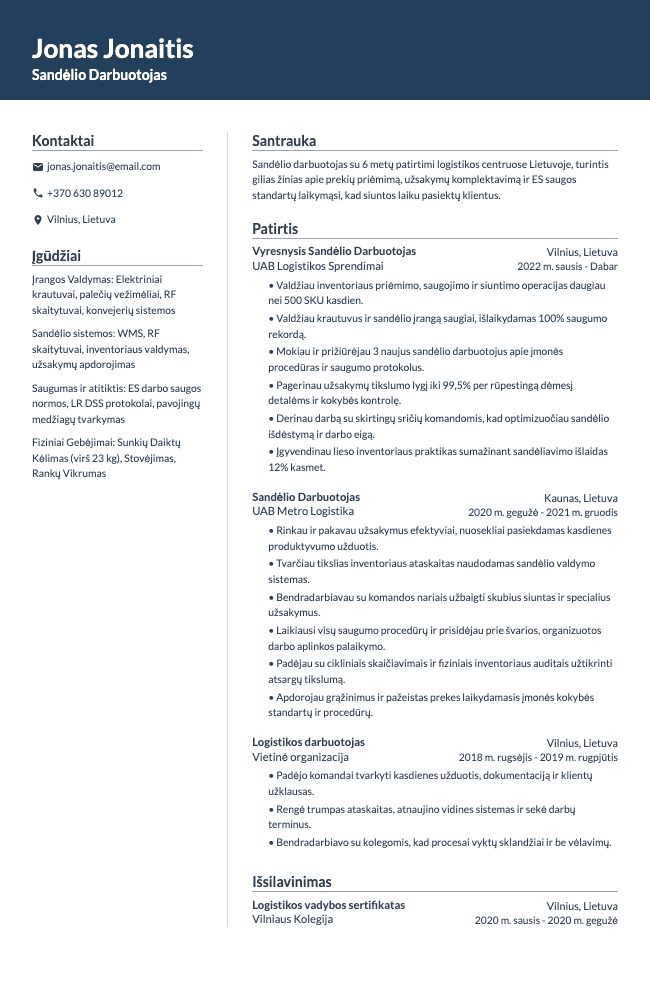 Spark resume template preview