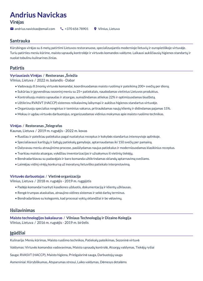 Virėjo CV
