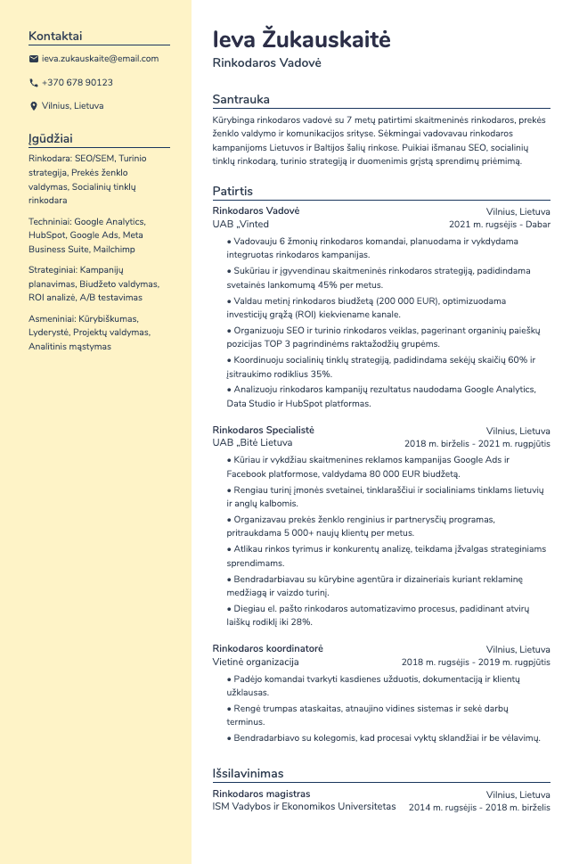 Prism resume template preview