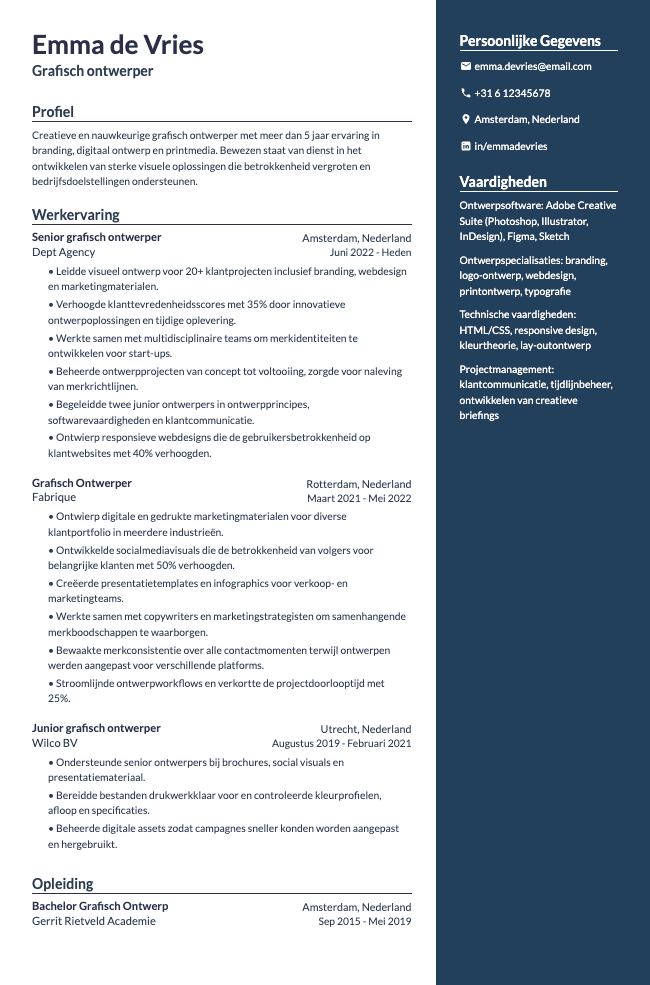 Grafisch ontwerper-cv