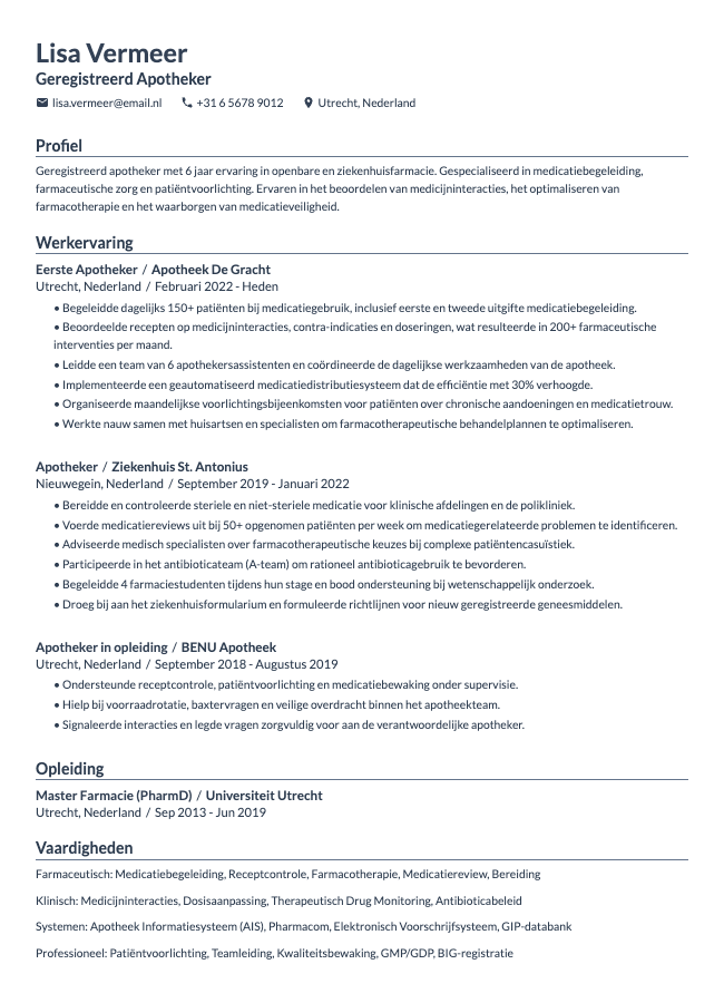 Apotheker CV