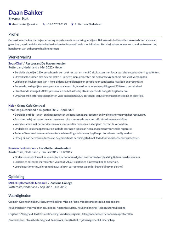 Ember resume template preview