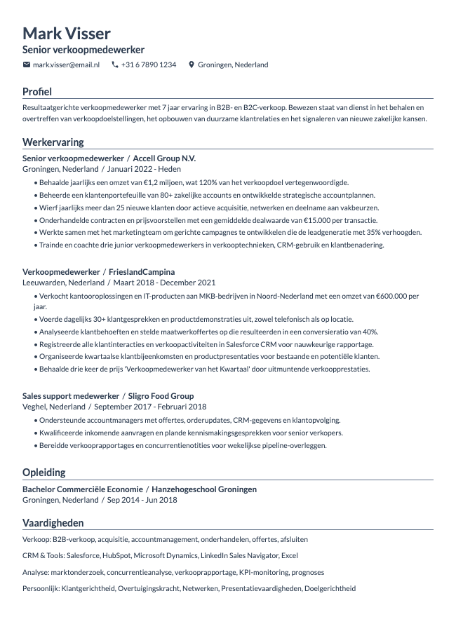 Verkoopmedewerker-cv