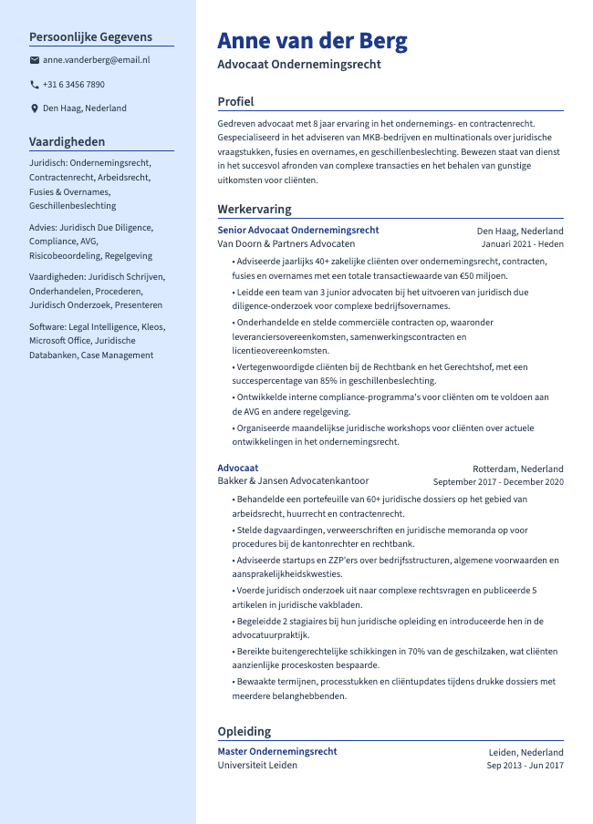 Advocaat CV