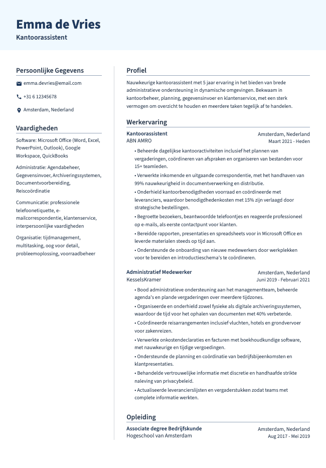 Kantoorassistent-cv