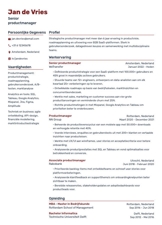 Productmanager-cv